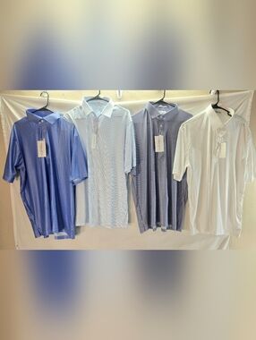 Lot of 4 Collars and Co Men's XL Relaxed Featherweight Polo Shirts NWT & NWOT.